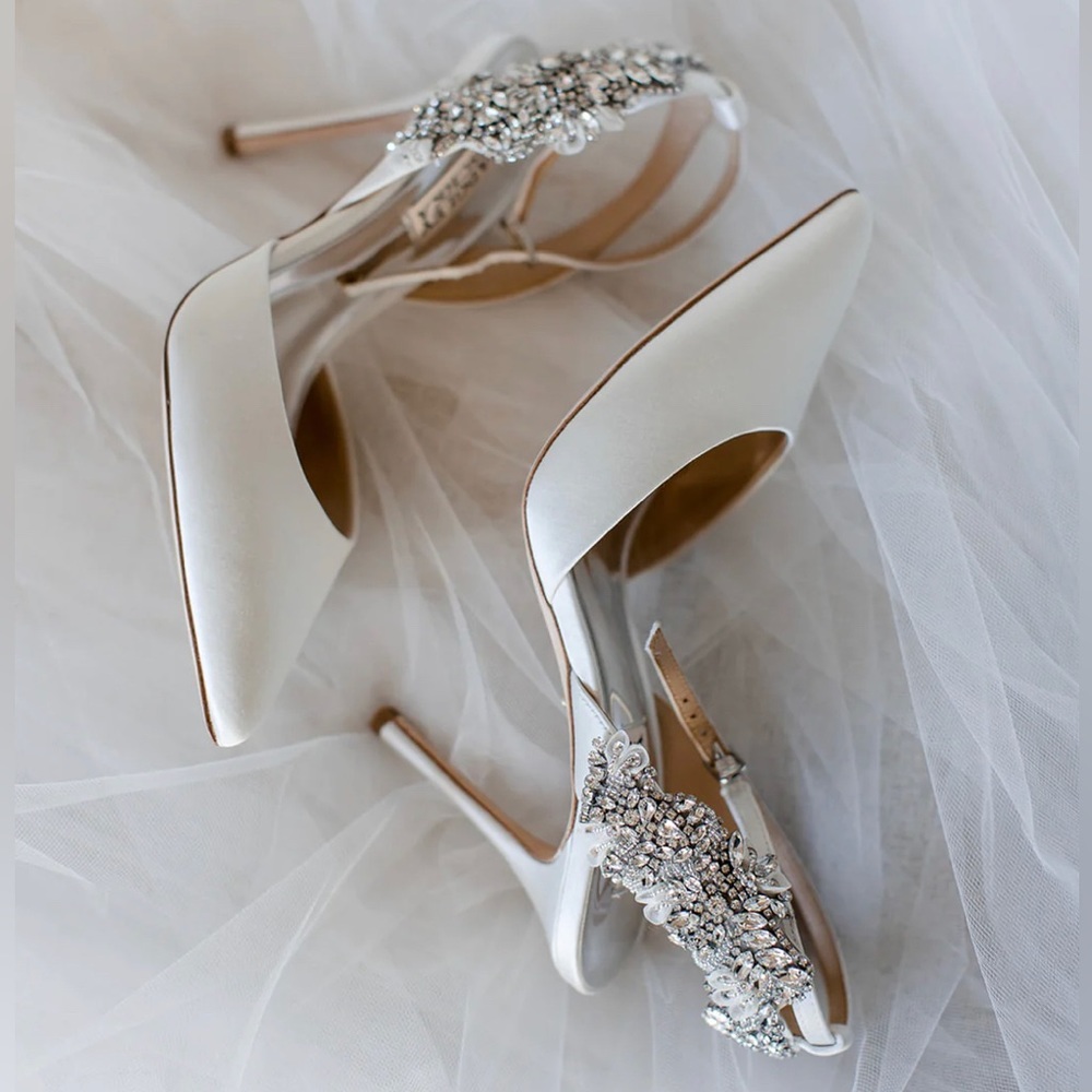 BADGLEY MISCHKA Blanca Strappy Crystal Stilettos